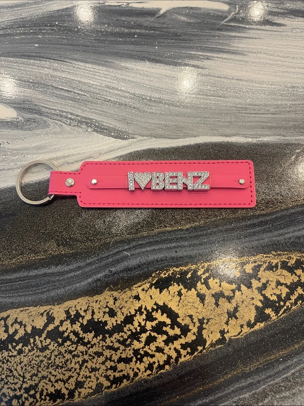 I ❤️ Pink Rhinestone Keychain - Women Accessories